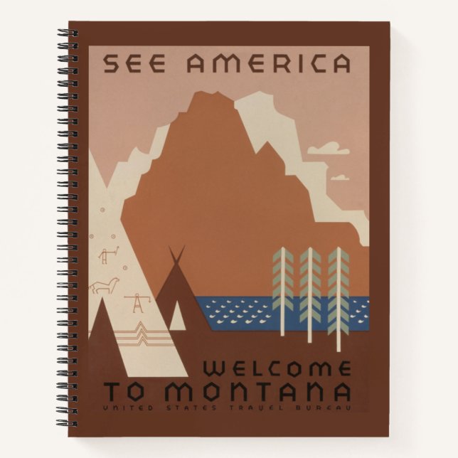 Montana Staat: Indische Stämme, Berge, Prärie Notizbuch (Vorderseite)