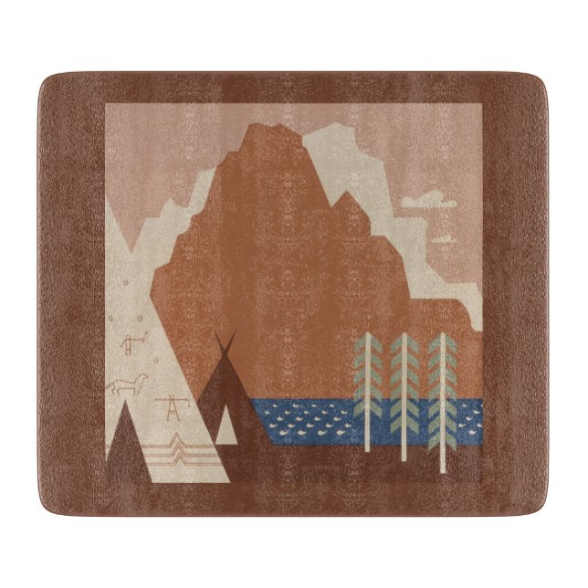 Montana Staat: Indische Stämme, Berge, Prärie Schneidebrett (Vorderseite)