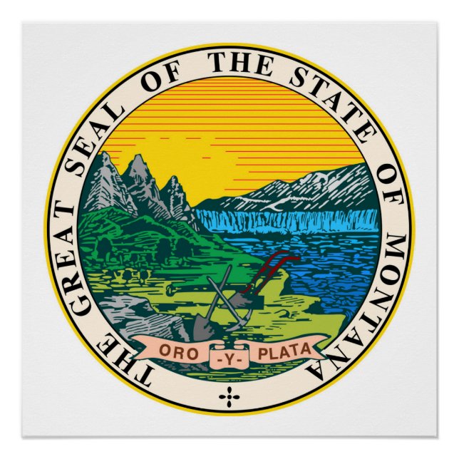 Montana Staat Siegel Amerikanische Republik Symbol Poster (Vorderseite)