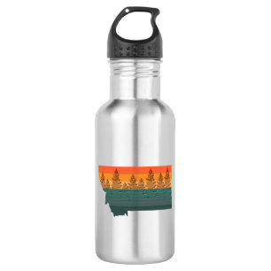 Montana Staat Tree Silhouette Edelstahlflasche