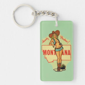 Montana Staat Vintages Button Schlüsselanhänger