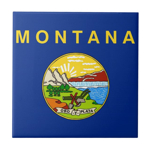 Montana-Staats-Flagge Fliese (Vorderseite)