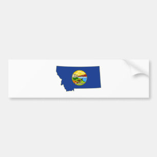 Montana-Staats-Flagge und Karte Autoaufkleber