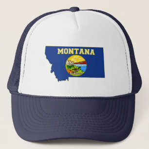 Montana-Staats-Flagge und Karte Truckerkappe