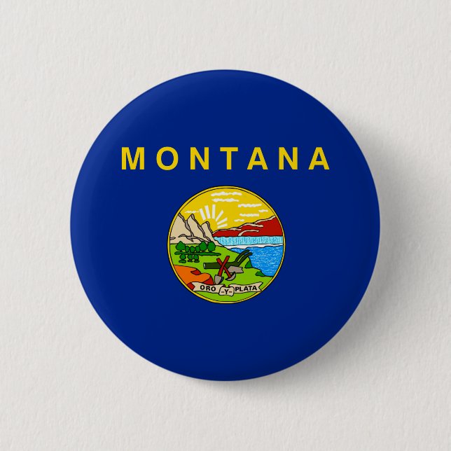 Montana-Staats-Flaggen-Entwurf Button (Vorderseite)