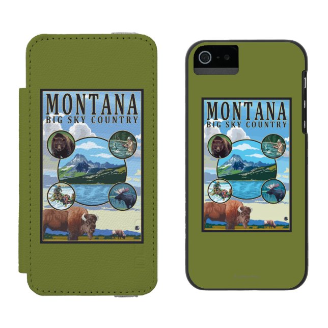 Montana-Staats-Szenen Incipio iPhone Geldbeutel-Hülle (Seite an Seite)