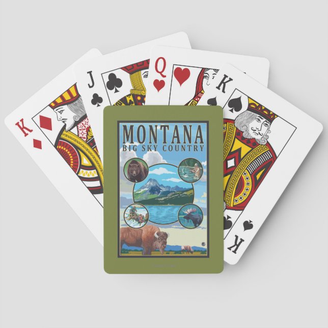 Montana-Staats-Szenen Spielkarten (Rückseite)