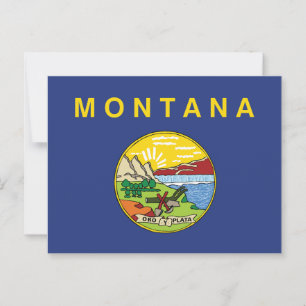 Montana Staatsflagge Big Sky Country Oro Y Plata Postkarte