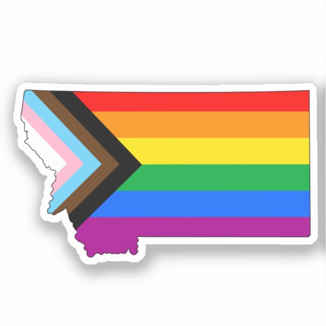 Montana Staatsstolz LGBTQ Progress Prix Aufkleber (Vorderseite)