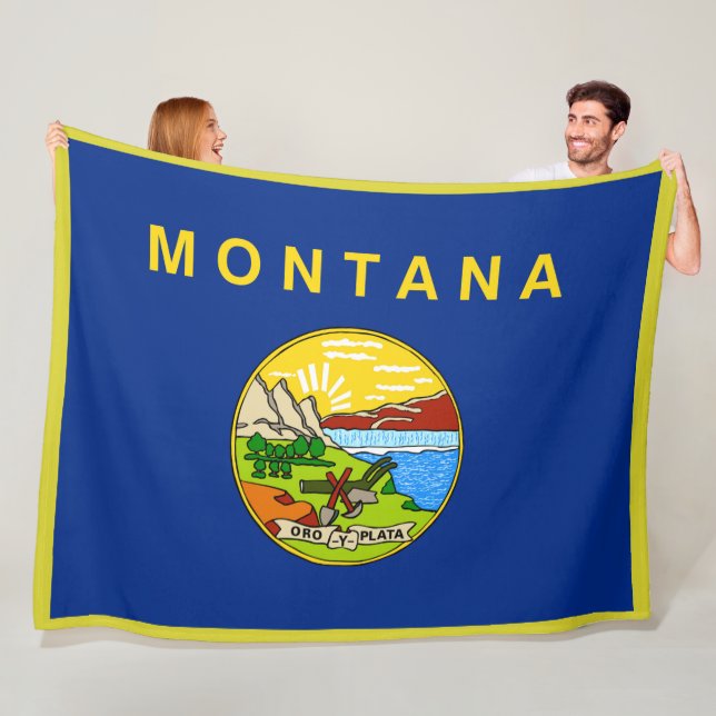 Montana State Flag Print Patriota Fleecedecke (Beispiel)