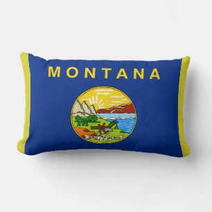Montana State Flag Print Patriotic Lendenkissen