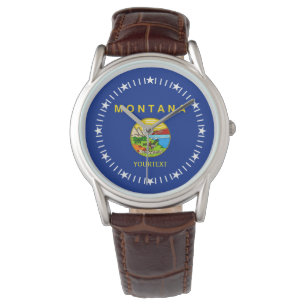 Montana State Flag Watch Design Armbanduhr