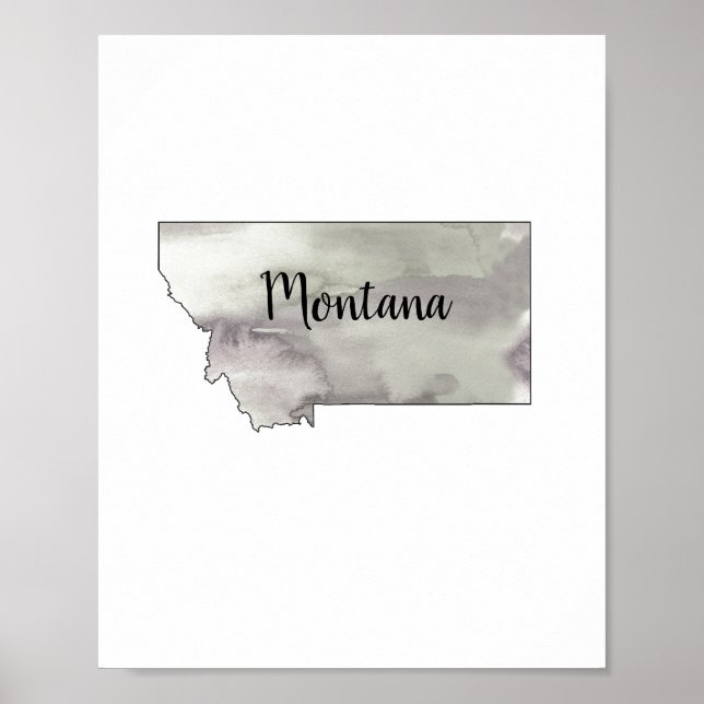 Montana State Illustration Poster (Vorne)