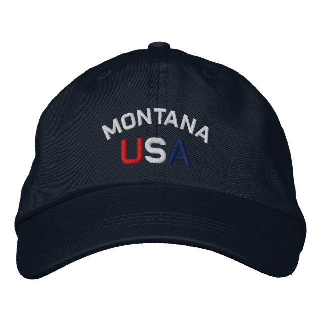 Montana USA bestickt Navy Blue Hat Bestickte Kappe (Vorderseite)