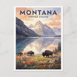 Montana USA Vintage Reise Postkarte