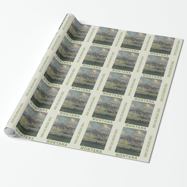 Montana USA Vintage Reiseverpackungspapier Geschenkpapier (Ungerollt)