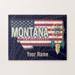 Montana Vereinigte Staaten Retro-Staatskarte Vinta