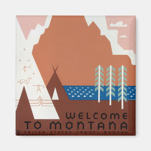 Montana Vintage Fotos Alte ästhetische Pic Magnet