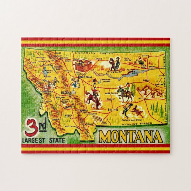 Montana Vintage Map 11x14 (Horizontal)