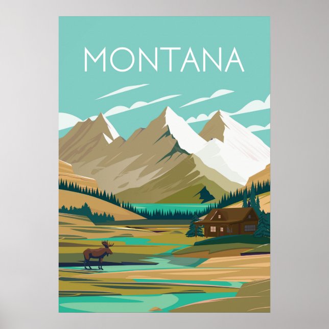 Montana Vintage Reiseplakat Poster (Vorne)