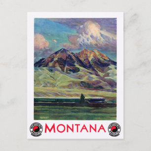 Montana Vintage-Reiseplakat restauriert Postkarte