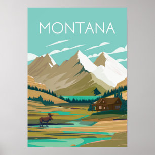 Montana Vintage-Reiseposter Poster