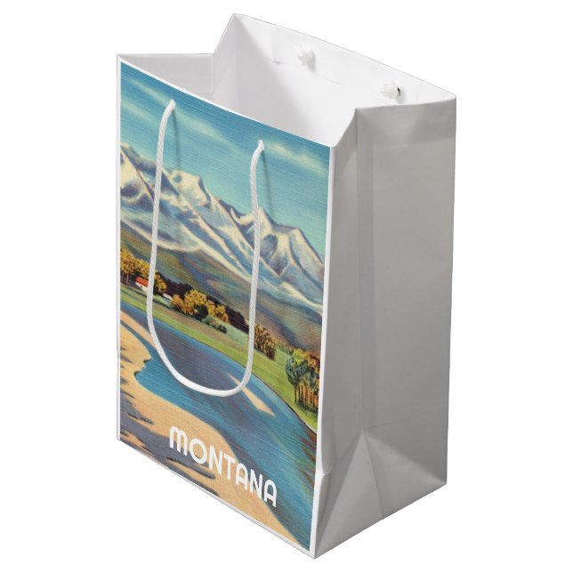Montana Vintage Reisestil Mittlere Geschenktüte (Vorderseite Schrägansicht)