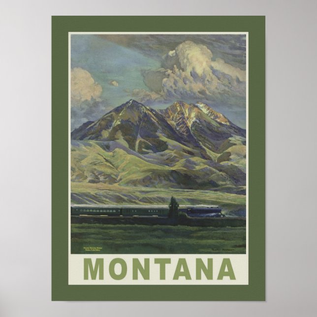 Montana Vintage Travel Poster (Vorne)