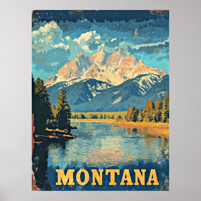 Montana Vintage Travel Poster (Devant)