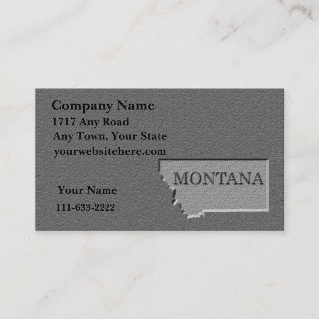 Montana Visitenkarte geschnitzter Stein Look (Vorderseite)