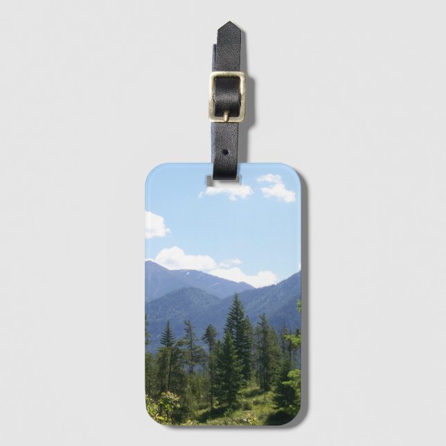 Montana Wald und Gebirge Landschaftliche Aussicht Gepäckanhänger (Vorderseite Vertikal)
