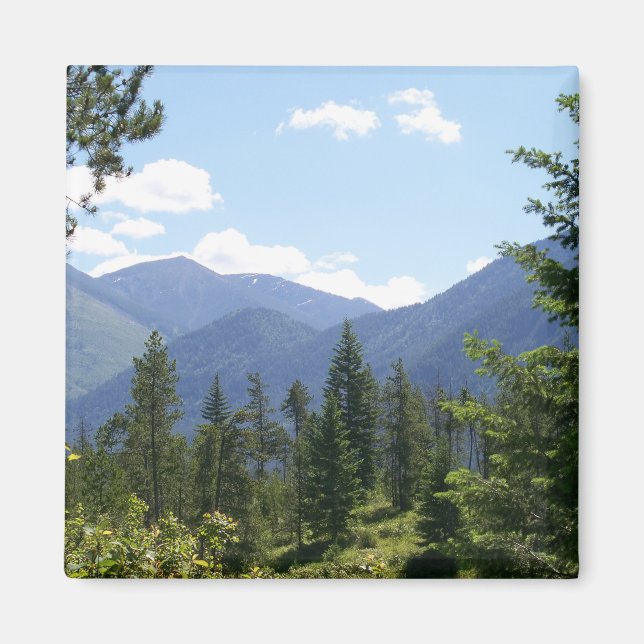 Montana Wald und Gebirge Landschaftliche Aussicht Magnet (Vorne)