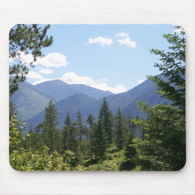 Montana Wald und Gebirge Landschaftliche Aussicht Mousepad (Vorne)