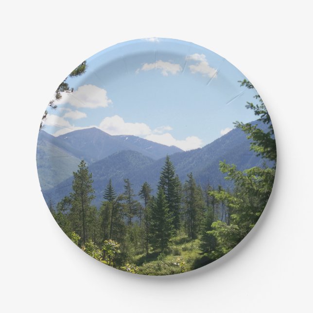 Montana Wald und Gebirge Landschaftliche Aussicht Pappteller (Vorderseite)