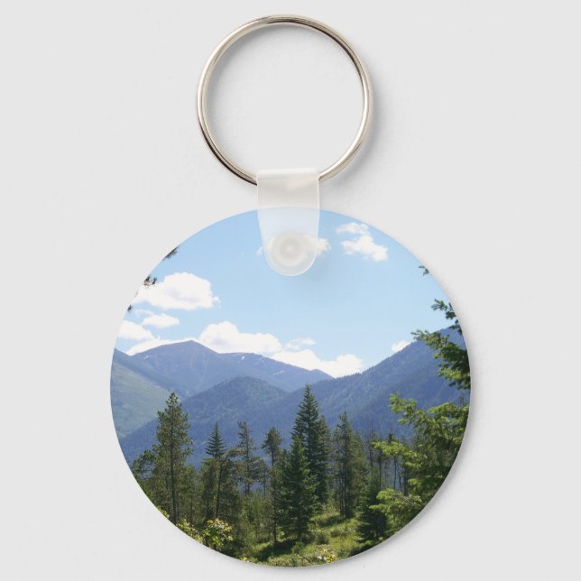 Montana Wald und Gebirge Landschaftliche Aussicht Schlüsselanhänger (Vorderseite)