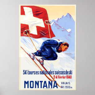 Montana Wallis Schweizer Suisee Schweiz Berge Poster