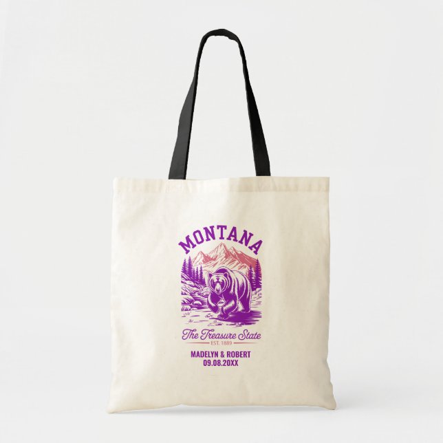 Montana Wedding Welcome Bag, Staat Liebe Tragetasche (Vorne)