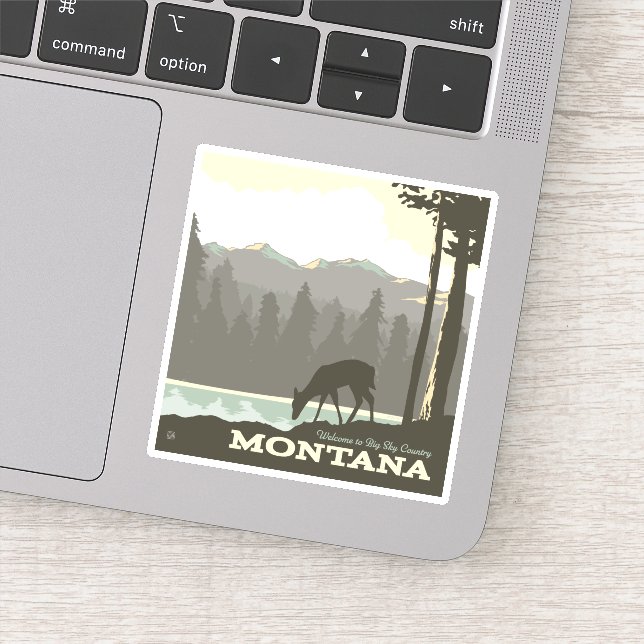 Montana | Willkommen im Big Sky Country Aufkleber (Detail)