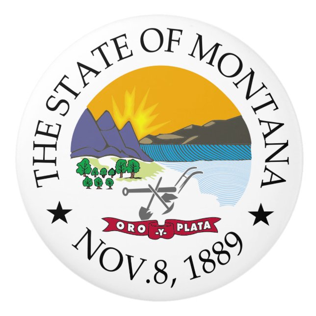 Montana-Zeichen Keramikknauf (Vorderseite)
