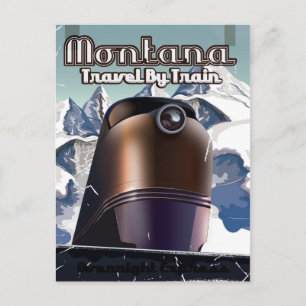 Montana Zug Vintage Reise Poster Kunst. Postkarte