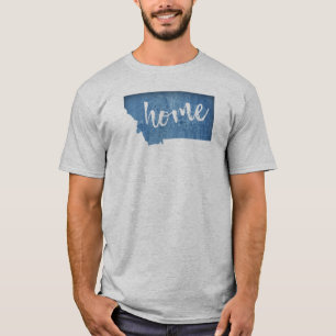 Montana Zuhause Holzmaserung T-Shirt