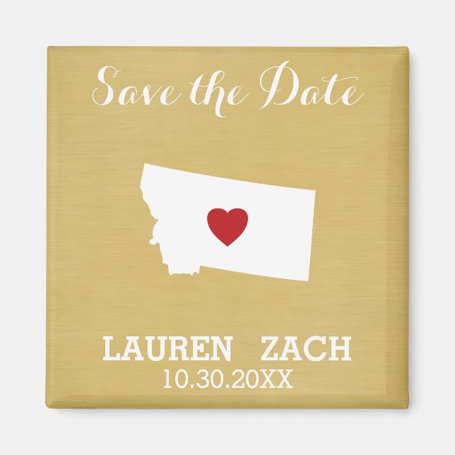 Montana Zuhause Staat City Wedding Save the Date M Magnet (Vorne)