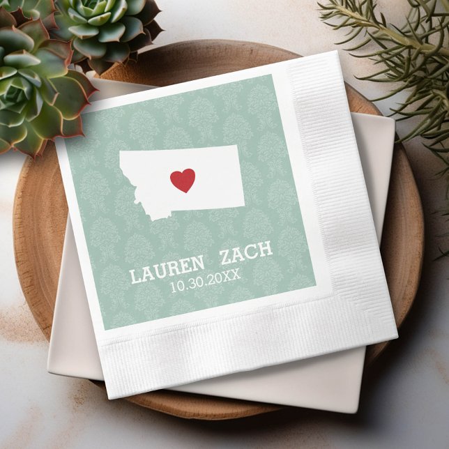 Montana Zuhause Staat Stadtkarte - Custom Wedding Serviette (Custom Napkin)