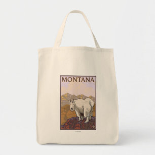 MontanaBergziege Vintage Reiseplakat Tragetasche