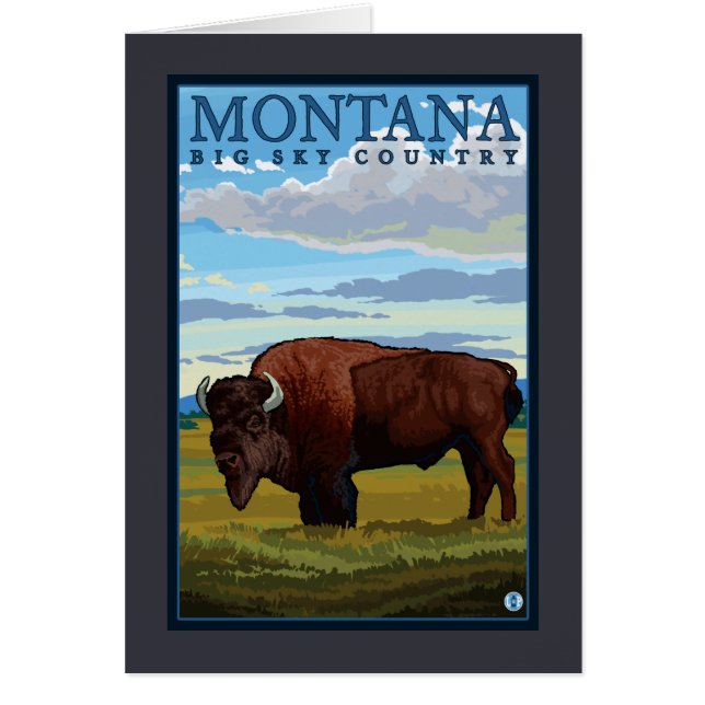 MontanaBison Vintage Travel Poster (Vorne)