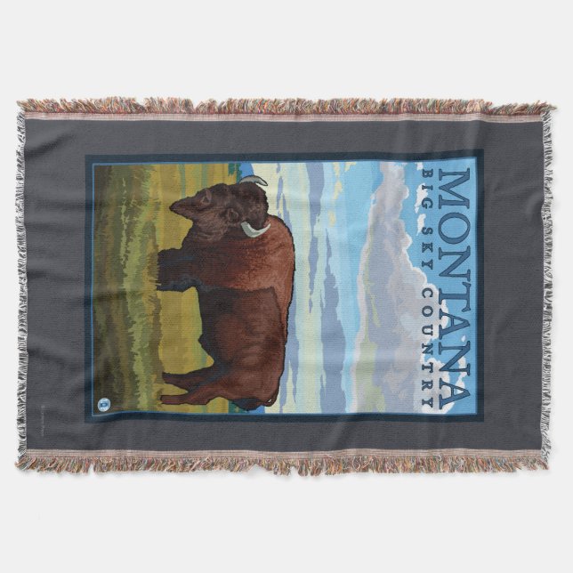 MontanaBison Vintages Reise-Plakat Decke (Vorderseite)