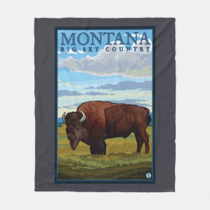 MontanaBison Vintages Reise-Plakat Fleecedecke