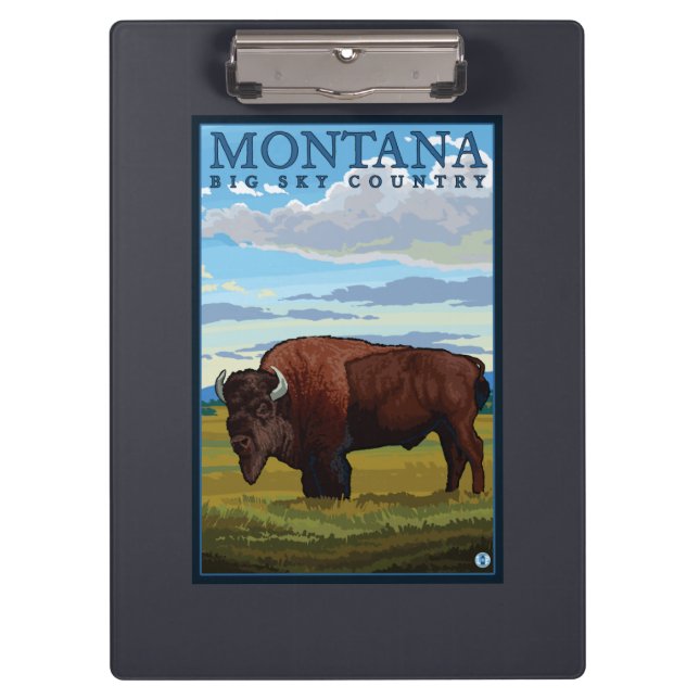 MontanaBison Vintages Reise-Plakat Klemmbrett (Vorderseite)
