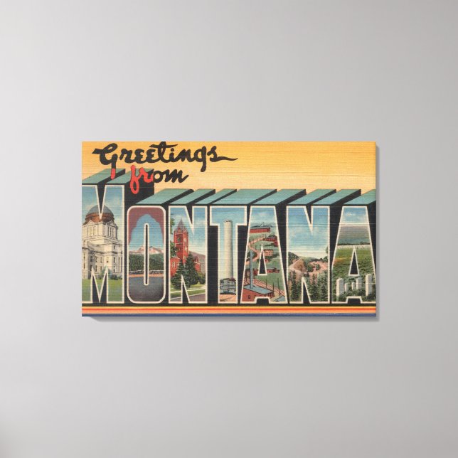 MontanaGroße BuchstabenszenenMontana Leinwanddruck (Vorderseite)