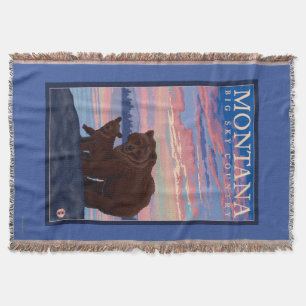 MontanaMomma Bär und Vintage Reise CUBs Decke